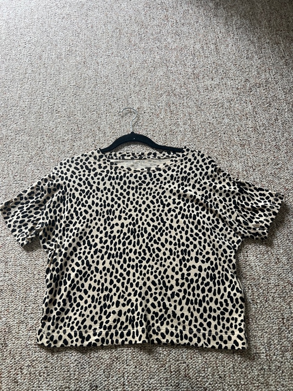 Banana Republic Beige and Black Short Sleeve Animal Print Tee